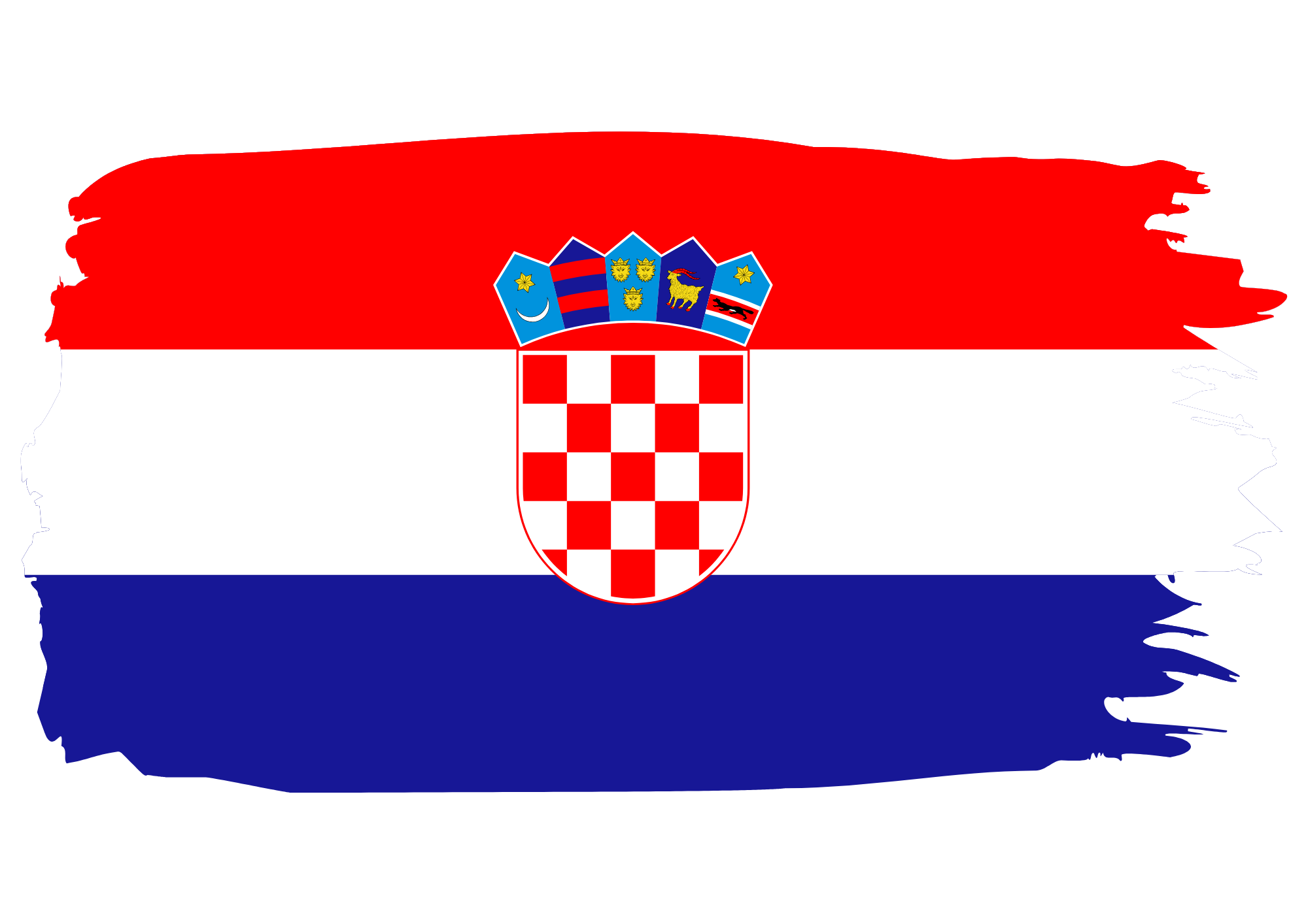 Ilustracija hrvaške zastave z grbom