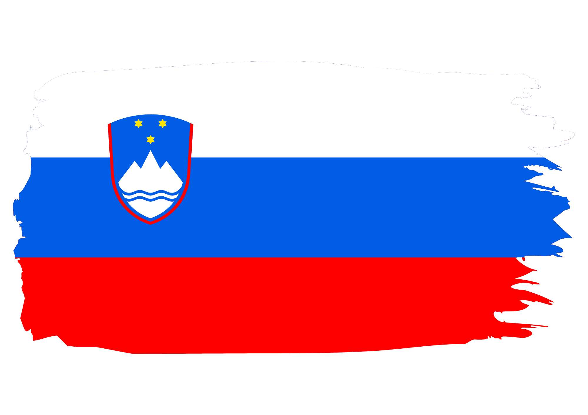 Ilustracija slovenske zastave z grbom